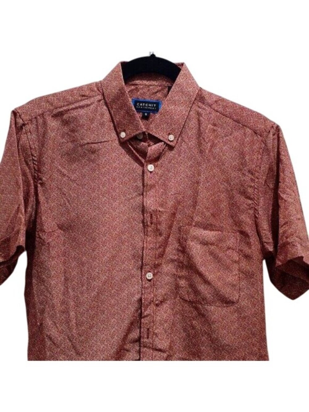 CatchIt Sportswear Short Sleeve Button Casual Shirt - Small - Youth
